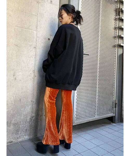 EVRIS（エヴリス）の「ヘリンボーンベロアフレアパンツ（その他パンツ・レディース・ブラック/カーキ/オレンジ・FREE）」の16枚目の写真