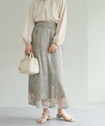 natural couture | 長さ変えられるパイピングレーススカート(スカート)