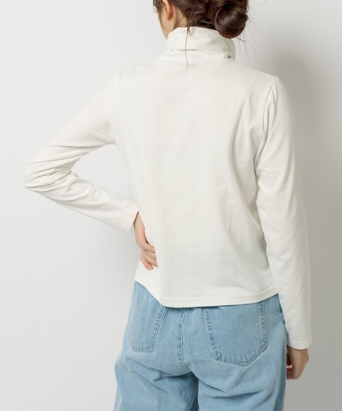 OLIVE des OLIVE（オリーブデオリーブ）の「タートルネックインナー（Tシャツ/カットソー・レディース・ブラック/オフホワイト/スミクロ・FREE）」の11枚目の写真