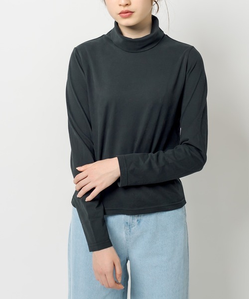 OLIVE des OLIVE（オリーブデオリーブ）の「タートルネックインナー（Tシャツ/カットソー・レディース・ブラック/オフホワイト/スミクロ・FREE）」の15枚目の写真