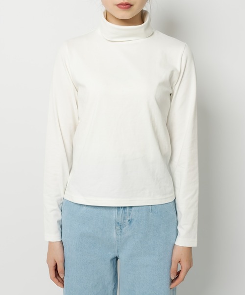 OLIVE des OLIVE（オリーブデオリーブ）の「タートルネックインナー（Tシャツ/カットソー・レディース・ブラック/オフホワイト/スミクロ・FREE）」の18枚目の写真