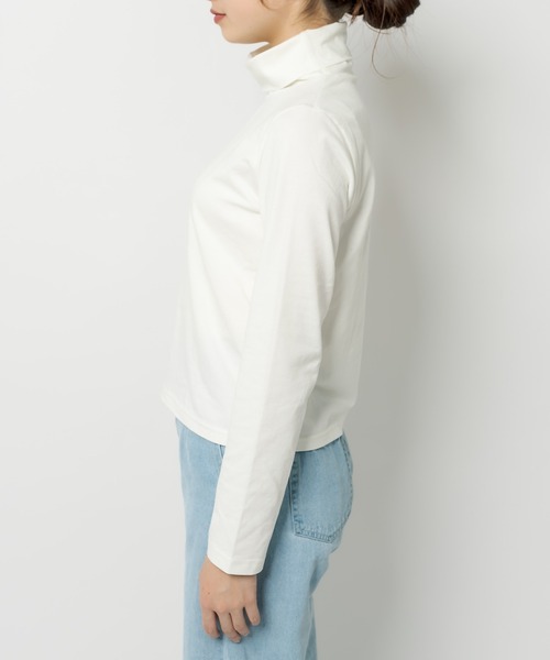 OLIVE des OLIVE（オリーブデオリーブ）の「タートルネックインナー（Tシャツ/カットソー・レディース・ブラック/オフホワイト/スミクロ・FREE）」の12枚目の写真