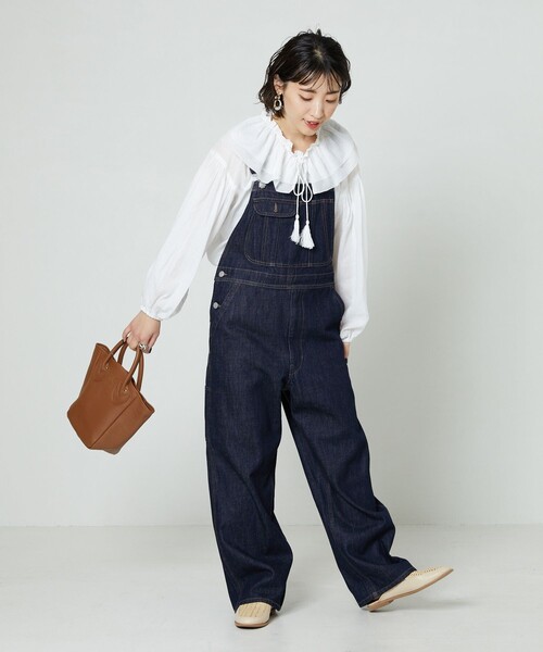 FREAK'S STORE(フリークスストア)の「▽【WEB限定】インドボイルラッフルブラウス(シャツ/ブラウス・レディース・ホワイト/ブラック/オレンジ/グリーン・フリ-)」の5枚目の写真