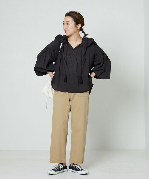 FREAK'S STORE(フリークスストア)の「▽【WEB限定】インドボイルラッフルブラウス(シャツ/ブラウス・レディース・ホワイト/ブラック/オレンジ/グリーン・フリ-)」の20枚目の写真