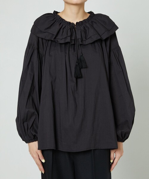 FREAK'S STORE(フリークスストア)の「▽【WEB限定】インドボイルラッフルブラウス(シャツ/ブラウス・レディース・ホワイト/ブラック/オレンジ/グリーン・フリ-)」の7枚目の写真