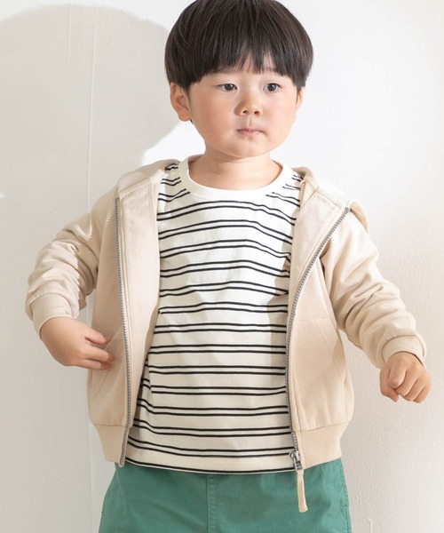 URBAN RESEARCH DOORS（アーバンリサーチドアーズ）の「オーガニック裏毛ジップパーカー(KIDS)（パーカー・キッズ・ベージュ/ブルー系その他・120/105/135）」の4枚目の写真