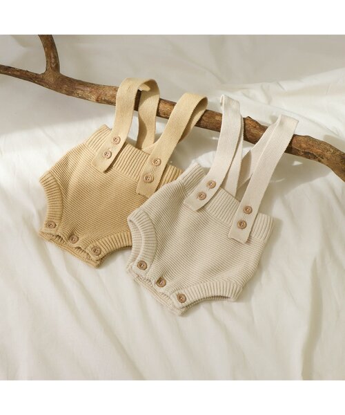 apres les cours（アプレレクール）の「ベビーニットサロペット（その他ベビーウェア・キッズ・アイボリー/イエロー・80）」の4枚目の写真