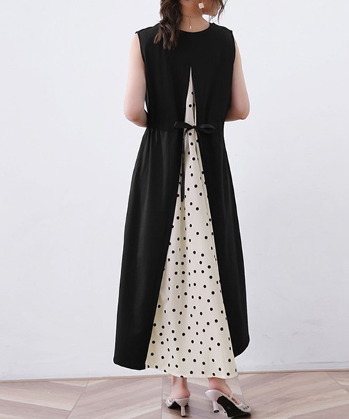 セール バックスリット切替ロングワンピース ノースリーブ ワンピース Doux Belle ドゥーベル のファッション通販 Zozotown