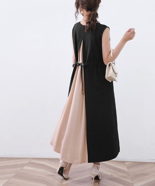 Doux Belle（ドゥーベル）の「バックスリット切替ロングワンピース ノースリーブ（ワンピース・レディース・ホワイト/カーキ/その他1/その他2/ベージュ/ピンク/ブラック/グレー・FREE）」の20枚目の写真