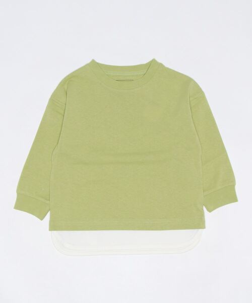 GLOBAL WORK（グローバルワーク）の「キッズ/ヘビロッTEEレイヤード長袖/264307（Tシャツ/カットソー・キッズ・グリーン/チャコールグレー/ライトピンク/ライトイエロー/ライトブルー・140cm/160cm/110cm/120cm/130cm/100cm/150cm）」の4枚目の写真