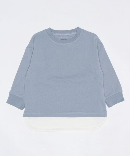 GLOBAL WORK（グローバルワーク）の「キッズ/ヘビロッTEEレイヤード長袖/264307（Tシャツ/カットソー・キッズ・グリーン/チャコールグレー/ライトピンク/ライトイエロー/ライトブルー・140cm/160cm/110cm/120cm/130cm/100cm/150cm）」の3枚目の写真