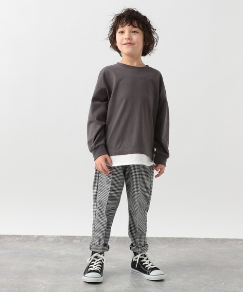 GLOBAL WORK（グローバルワーク）の「キッズ/ヘビロッTEEレイヤード長袖/264307（Tシャツ/カットソー・キッズ・グリーン/チャコールグレー/ライトピンク/ライトイエロー/ライトブルー・140cm/160cm/110cm/120cm/130cm/100cm/150cm）」の7枚目の写真