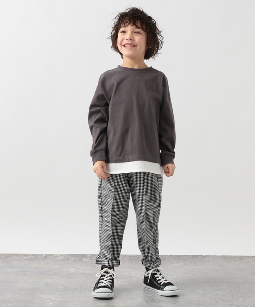 GLOBAL WORK（グローバルワーク）の「キッズ/ヘビロッTEEレイヤード長袖/264307（Tシャツ/カットソー・キッズ・グリーン/チャコールグレー/ライトピンク/ライトイエロー/ライトブルー・140cm/160cm/110cm/120cm/130cm/100cm/150cm）」の8枚目の写真
