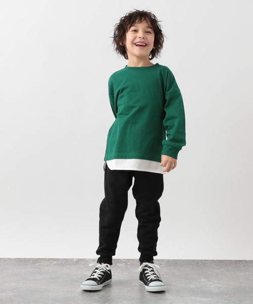 GLOBAL WORK（グローバルワーク）の「キッズ/ヘビロッTEEレイヤード長袖/264307（Tシャツ/カットソー・キッズ・グリーン/チャコールグレー/ライトピンク/ライトイエロー/ライトブルー・140cm/160cm/110cm/120cm/130cm/100cm/150cm）」の13枚目の写真