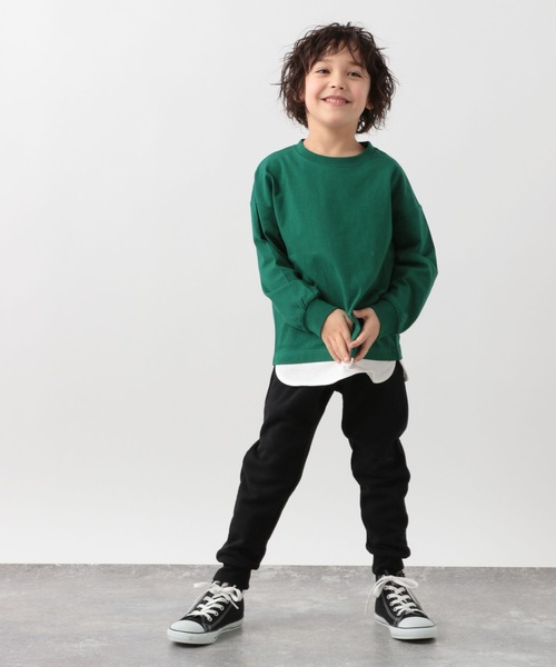 GLOBAL WORK（グローバルワーク）の「キッズ/ヘビロッTEEレイヤード長袖/264307（Tシャツ/カットソー・キッズ・グリーン/チャコールグレー/ライトピンク/ライトイエロー/ライトブルー・140cm/160cm/110cm/120cm/130cm/100cm/150cm）」の14枚目の写真