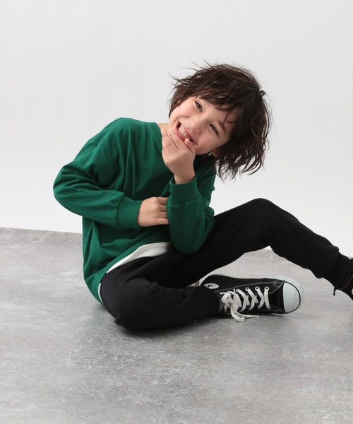 GLOBAL WORK（グローバルワーク）の「キッズ/ヘビロッTEEレイヤード長袖/264307（Tシャツ/カットソー・キッズ・グリーン/チャコールグレー/ライトピンク/ライトイエロー/ライトブルー・140cm/160cm/110cm/120cm/130cm/100cm/150cm）」の15枚目の写真