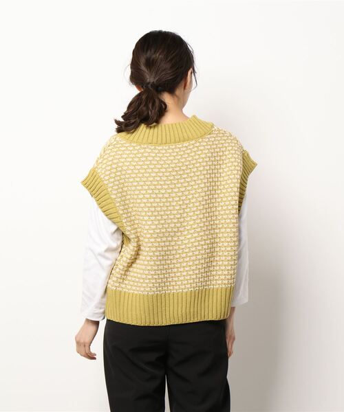 Lugnoncure（ルノンキュール）の「ジャカードベスト（ベスト・レディース・ベージュ/ブルー/グリーン・ﾌﾘ-）」の5枚目の写真