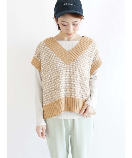 Lugnoncure（ルノンキュール）の「ジャカードベスト（ベスト・レディース・ベージュ/ブルー/グリーン・ﾌﾘ-）」の2枚目の写真