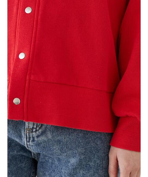 Green　Parks（グリーンパークス）の「Peko Poko 刺繍カーディガン（カーディガン/ボレロ・レディース・レッド/ブルー・FREE）」の4枚目の写真