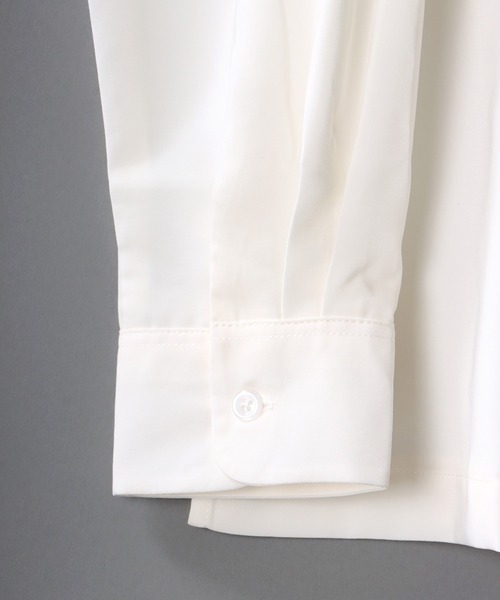 SITRY(シトリー)の「Silky Drape Open Collar Shirt/シルキードレープ オープンカラー シャツ(シャツ/ブラウス・メンズ・ホワイト/ブラック/サックスブルー/グリーン/モカ/グレイッシュベージュ・M/L/XL)」の7枚目の写真