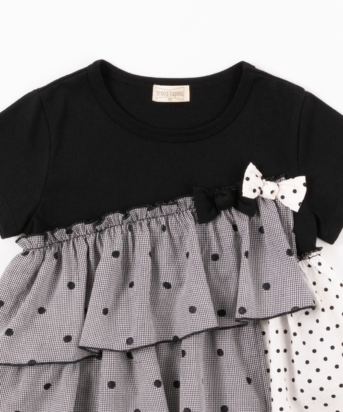 trois lapins kp（トロワラパンケーピー）の「柄切替え半袖Tシャツ(100-130cm)（Tシャツ/カットソー・キッズ・ブラック/レッド・110cm/100cm/120cm/130cm）」の11枚目の写真