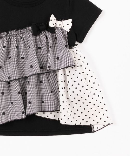 trois lapins kp（トロワラパンケーピー）の「柄切替え半袖Tシャツ(100-130cm)（Tシャツ/カットソー・キッズ・ブラック/レッド・110cm/100cm/120cm/130cm）」の9枚目の写真