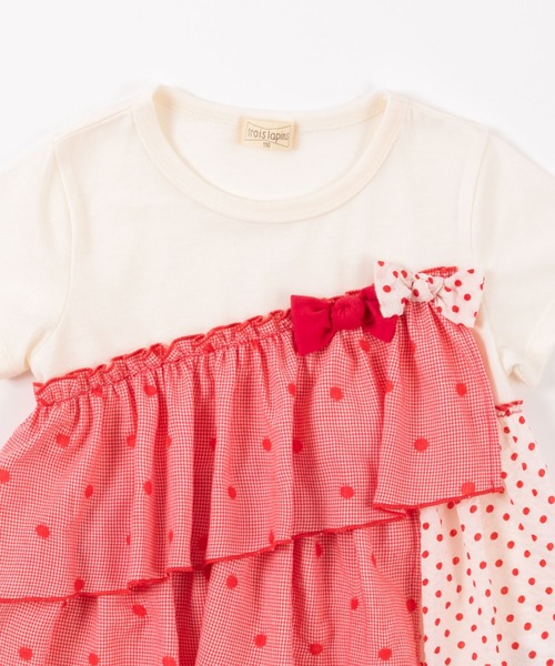 trois lapins kp（トロワラパンケーピー）の「柄切替え半袖Tシャツ(100-130cm)（Tシャツ/カットソー・キッズ・ブラック/レッド・110cm/100cm/120cm/130cm）」の8枚目の写真