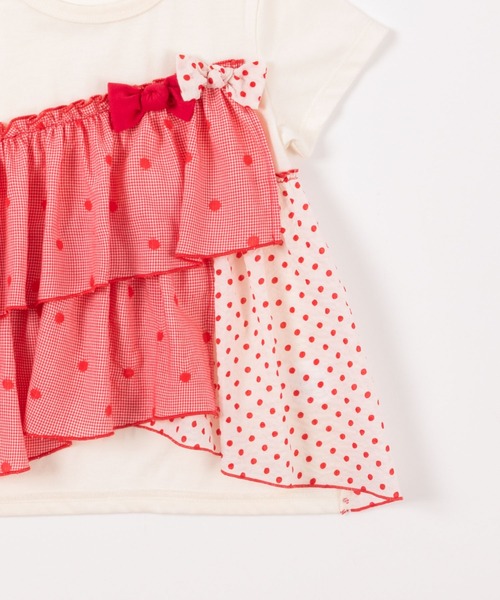 trois lapins kp（トロワラパンケーピー）の「柄切替え半袖Tシャツ(100-130cm)（Tシャツ/カットソー・キッズ・ブラック/レッド・110cm/100cm/120cm/130cm）」の5枚目の写真