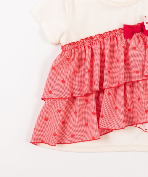 trois lapins kp（トロワラパンケーピー）の「柄切替え半袖Tシャツ(100-130cm)（Tシャツ/カットソー・キッズ・ブラック/レッド・110cm/100cm/120cm/130cm）」の6枚目の写真