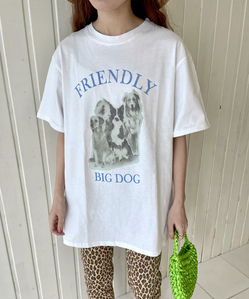 GIMME GIMME（ギミーギミー）の「【GIMME GIMME】Dog print T-shirt  gimw22s011（Tシャツ/カットソー・レディース・ホワイト・FREE）」の14枚目の写真