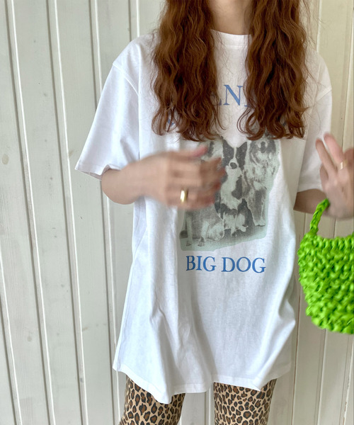 GIMME GIMME（ギミーギミー）の「【GIMME GIMME】Dog print T-shirt  gimw22s011（Tシャツ/カットソー・レディース・ホワイト・FREE）」の8枚目の写真
