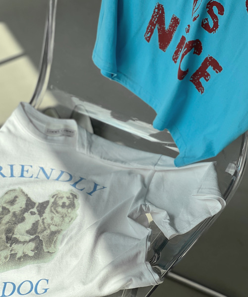 GIMME GIMME（ギミーギミー）の「【GIMME GIMME】Dog print T-shirt  gimw22s011（Tシャツ/カットソー・レディース・ホワイト・FREE）」の6枚目の写真