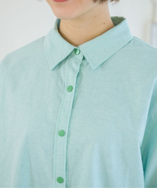 RETRO GIRL（レトロガール）の「ドット釦BIGシャツ（シャツ/ブラウス・レディース・オフホワイト/オレンジ/グリーン/ブルー・FREE）」の11枚目の写真