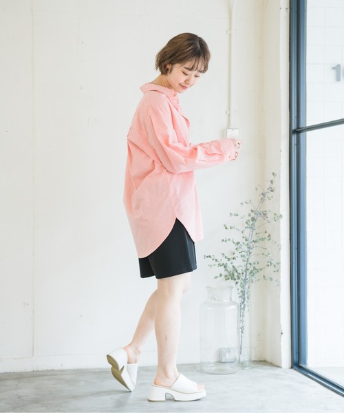 RETRO GIRL（レトロガール）の「ドット釦BIGシャツ（シャツ/ブラウス・レディース・オフホワイト/オレンジ/グリーン/ブルー・FREE）」の17枚目の写真