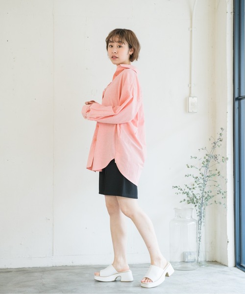 RETRO GIRL（レトロガール）の「ドット釦BIGシャツ（シャツ/ブラウス・レディース・オフホワイト/オレンジ/グリーン/ブルー・FREE）」の12枚目の写真