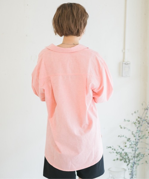 RETRO GIRL（レトロガール）の「ドット釦BIGシャツ（シャツ/ブラウス・レディース・オフホワイト/オレンジ/グリーン/ブルー・FREE）」の8枚目の写真