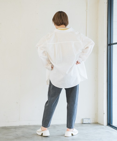 RETRO GIRL（レトロガール）の「ドット釦BIGシャツ（シャツ/ブラウス・レディース・オフホワイト/オレンジ/グリーン/ブルー・FREE）」の9枚目の写真