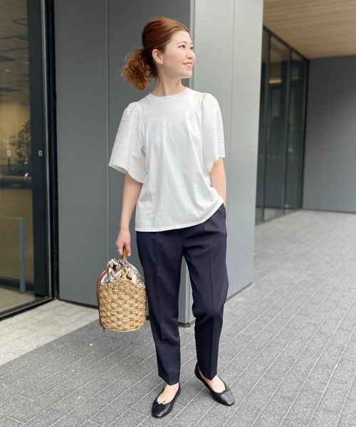スピックアンドスパン . リバーレース オーバー シャツ ホワイト Spick&Span スピックアンドスパン リバーレース オーバー シャツ