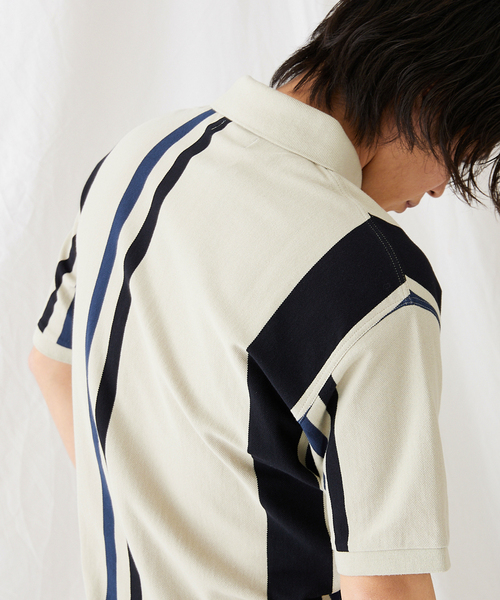 フレッドペリーポロシャツ ストライプ襟　メンズM セール】【FRED PERRY/フレッドペリー別注】ストライプ襟付