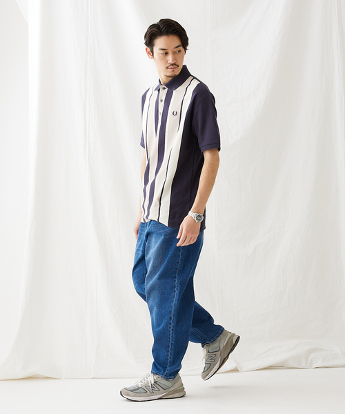 FRED PERRY(フレッドペリー)の「【FRED PERRY/フレッドペリー別注】ストライプ襟付シャツ(ポロシャツ・メンズ・ブラック/サンドベージュ/ネイビー・SMALL/MEDIUM/LARGE)」の20枚目の写真