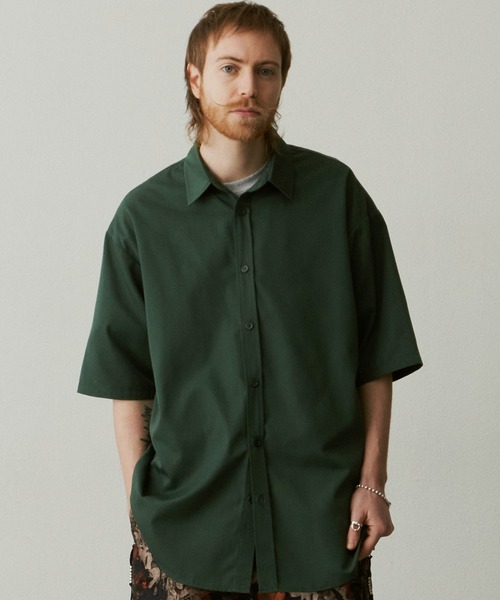 UNSELDs(アンセルズ)の「【UNSELDs アンセルズ】レギュラーカラー ハーフスリーブシャツ(シャツ/ブラウス・メンズ・ブラック/ダークグリーン/イエロー・L/M)」の1枚目の写真