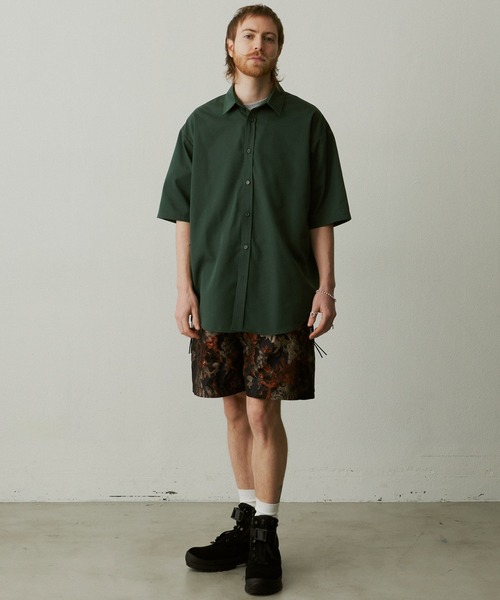 UNSELDs(アンセルズ)の「【UNSELDs アンセルズ】レギュラーカラー ハーフスリーブシャツ(シャツ/ブラウス・メンズ・ブラック/ダークグリーン/イエロー・L/M)」の6枚目の写真
