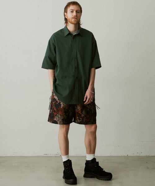 UNSELDs(アンセルズ)の「【UNSELDs アンセルズ】レギュラーカラー ハーフスリーブシャツ(シャツ/ブラウス・メンズ・ブラック/ダークグリーン/イエロー・L/M)」の7枚目の写真