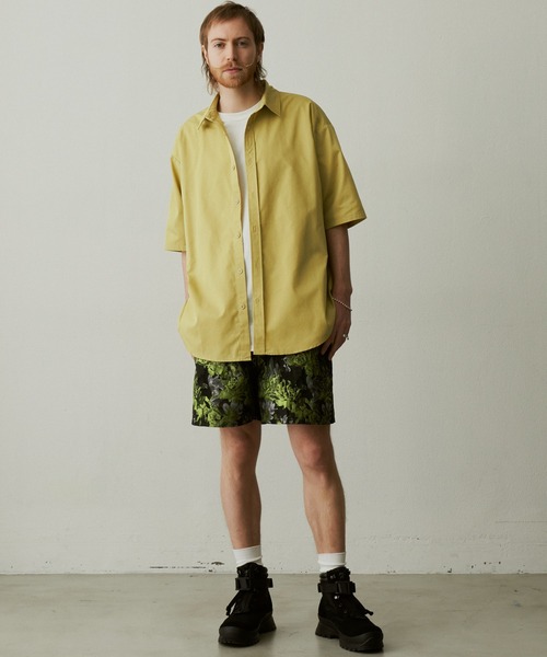UNSELDs(アンセルズ)の「【UNSELDs アンセルズ】レギュラーカラー ハーフスリーブシャツ(シャツ/ブラウス・メンズ・ブラック/ダークグリーン/イエロー・L/M)」の14枚目の写真