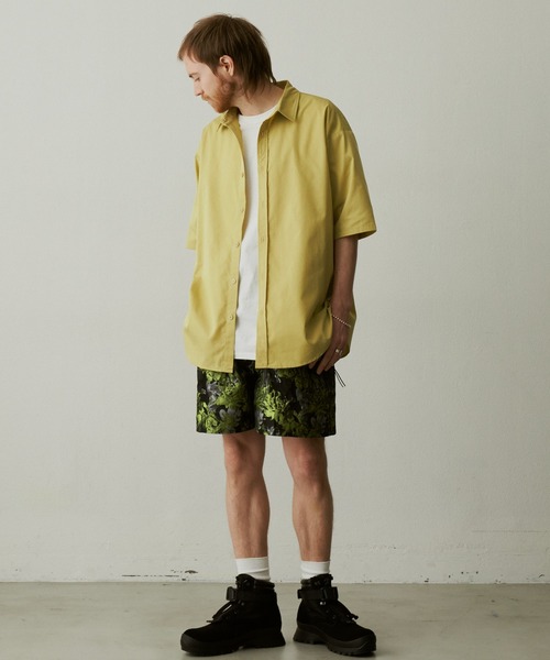 UNSELDs(アンセルズ)の「【UNSELDs アンセルズ】レギュラーカラー ハーフスリーブシャツ(シャツ/ブラウス・メンズ・ブラック/ダークグリーン/イエロー・L/M)」の13枚目の写真