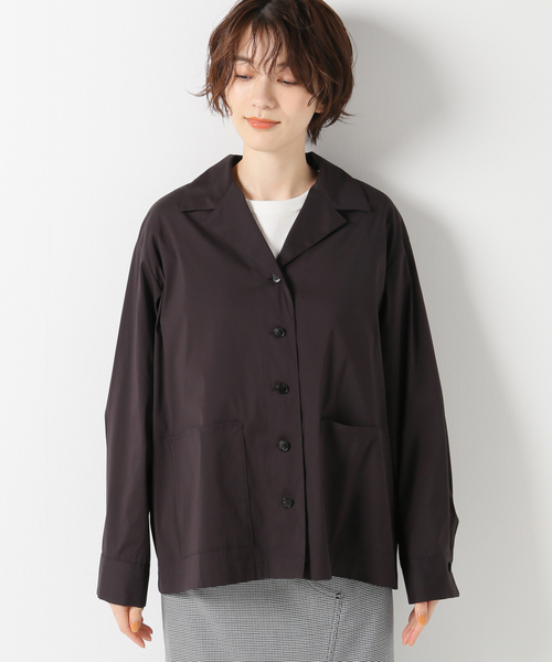 IENA ツイードシャツブルゾン ブラック 38 BLACK サテンシャツ（シャツ／ブラウス）｜IENA（イエナ）の通販