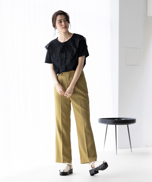GeeRA（ジーラ）の「レース衿カットソートップス（Tシャツ/カットソー・レディース・ブラック/オフホワイト・MEDIUM/LARGE/X-LARGE）」の15枚目の写真