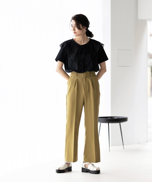 GeeRA（ジーラ）の「レース衿カットソートップス（Tシャツ/カットソー・レディース・ブラック/オフホワイト・MEDIUM/LARGE/X-LARGE）」の16枚目の写真