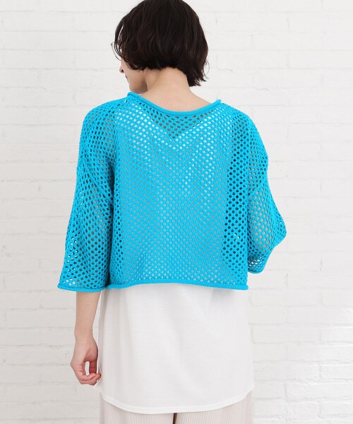 Cutie Blonde（キューティーブロンド）の「◆【S-L/2点セット】メッシュニット+タンクトップセット（その他トップス・レディース・ライトブルー/ブラック/オフホワイト・01/02/03）」の7枚目の写真