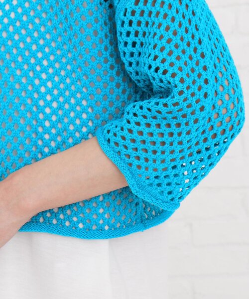 Cutie Blonde（キューティーブロンド）の「◆【S-L/2点セット】メッシュニット+タンクトップセット（その他トップス・レディース・ライトブルー/ブラック/オフホワイト・01/02/03）」の9枚目の写真